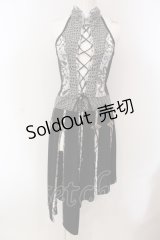 Qutie Frash / スリットロングベスト  ブラック×シルバー O-25-05-13-026-QU-OP-OW-OS