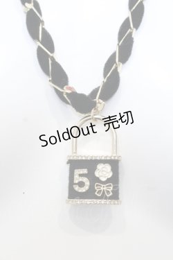 画像1: INGEBORG / パドロックネックレス  ゴールド×クロ O-25-05-14-060-LO-AC-OW-OS