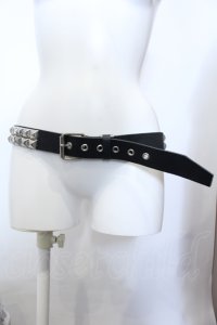 ROMANTIC NEUROSIS / ２連 角ピラミッド鋲 ベルト  ブラック O-25-05-14-065-PU-ZA-OW-ZT445-F007