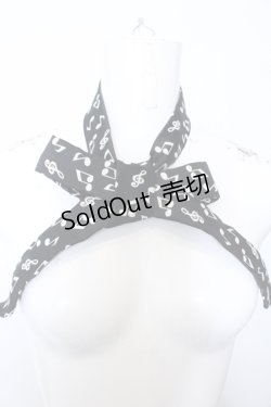 画像1: MIHO MATSUDA / 音符柄ネクタイ  ブラック×ホワイト O-25-05-14-070-GO-ZA-OW-OS