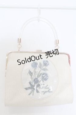 画像1: an another angelus / ローズ刺繍クリアハンドルバッグ  アイボリー×ブルー系 O-25-05-14-004-CA-BL-IG-OS