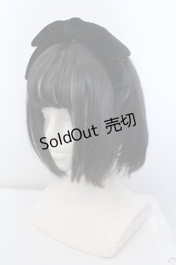 画像1: Fi.n.t / ロゴ刺繍入りベロアリボンカチューシャ  クロ O-25-05-14-082-CA-AC-OW-ZT012