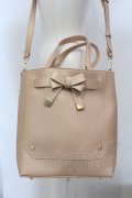 m petit by misako / 前リボン2WAYトートバッグ  シャンパン O-25-05-14-002-LO-BG-IG-OS