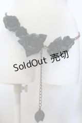 INGEBORG / ローズコサージュチェーンベルト  クロ O-25-05-14-024-LO-ZA-OW-OS