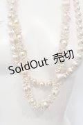 INGEBORG / パールネックレスサテンリボン  アイボリー O-25-05-14-034-LO-AC-IG-OS