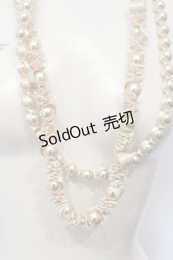画像1: INGEBORG / パールネックレスサテンリボン  アイボリー O-25-05-14-034-LO-AC-IG-OS