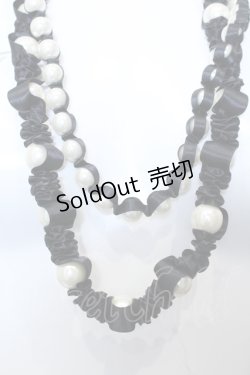 画像1: INGEBORG / パールネックレスサテンリボン  クロ O-25-05-14-035-LO-AC-IG-ZT006