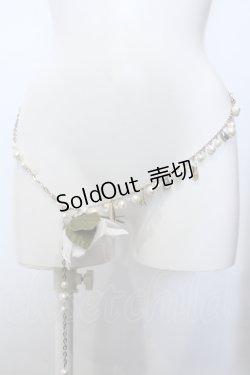 画像1: INGEBORG / シグネチャーカメリアコサージュチェーンベルト  ゴールド×シロ O-25-05-14-037-LO-ZA-IG-OS