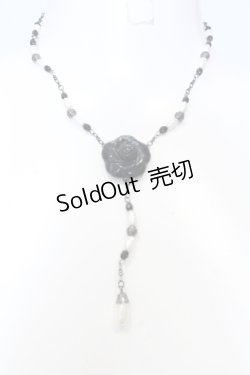 画像1: INGEBORG / カメリアビズパールネックレス  クロ O-25-05-14-042-LO-AC-IG-OS