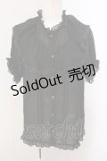 axes femme / ビッグフリルフェミニンブラウス M クロ O-25-05-15-028-AX-BL-IG-OS