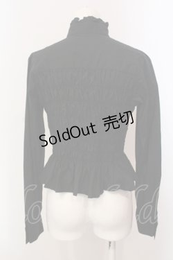 画像4: ATELIER PIERROT / ノーカラーシャーリングブラウス  ブラック O-25-05-15-033-EL-BL-IG-OS