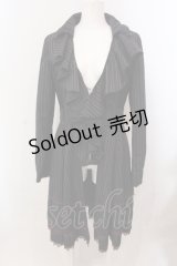 Ozz Croce / ストライプラッフルフリルジャケット  ブラック×ワイン O-25-05-15-034-OO-JA-IG-OS