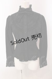 Innocent World / スタンドカラーローズヨークブラウス L クロ O-25-05-15-036-IW-BL-IG-OS