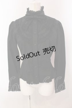 画像1: Innocent World / スタンドカラーローズヨークブラウス L クロ O-25-05-15-036-IW-BL-IG-OS