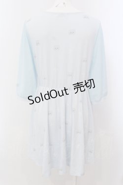 画像3: E hyphen world gallery / Cat Cross One Piece ワンピース  サックス O-25-05-15-041-LO-OP-IG-OS