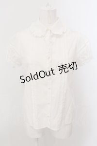 Ank Rouge / フラワーレース半袖ブラウス M シロ O-25-05-15-050-CA-BL-OW-OS