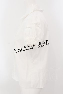 画像3: Ank Rouge / フラワーレース半袖ブラウス M シロ O-25-05-15-050-CA-BL-OW-OS