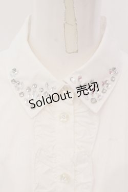 画像2: Secret Honey / 襟ビジュ-ブラウス  シロ O-25-05-15-052-CA-BL-OW-OS