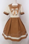Amavel / Message Ribbonセーラーワンピース F アイボリー×ベージュ O-25-05-15-007-CA-OP-OW-OS
