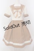 Amavel / Message Ribbonセーラーワンピース F アイボリー×ベージュ O-25-05-15-007-CA-OP-OW-OS