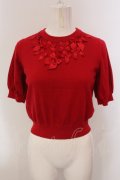 Maison de FLEUR Petite Robe / リボンニットトップス  アカ O-25-05-15-069-EL-TO-OW-OS