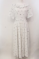 Maison de FLEUR Petite Robe / フリルカラードット柄ドレス M オフホワイト O-25-05-15-071-EL-OP-OW-ZS