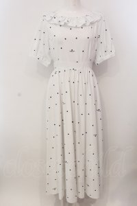 Maison de FLEUR Petite Robe / フリルカラードット柄ドレス M オフホワイト O-25-05-15-071-EL-OP-OW-ZS