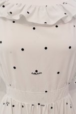 画像2: 【SALE】Maison de FLEUR Petite Robe / フリルカラードット柄ドレス M オフホワイト O-25-05-15-071-EL-OP-OW-ZT278 (2)
