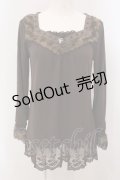 axes femme / ファーカラーインナーカットソー M ブラウン O-25-05-15-074-AX-TO-YM-OS