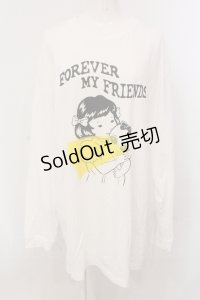 Candy Stripper / FOREVER MY FRIENDS L/S Tシャツ 2 ホワイト O-25-05-15-081-PU-TS-YM-ZY