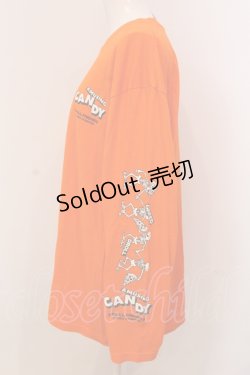 画像2: Candy Stripper / AMSING SKULL ロングスリーブTシャツ 2 オレンジ O-25-05-15-089-PU-TO-YM-ZY