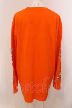 画像3: Candy Stripper / AMSING SKULL ロングスリーブTシャツ 2 オレンジ O-25-05-15-089-PU-TO-YM-OS