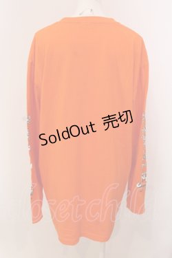 画像3: Candy Stripper / AMSING SKULL ロングスリーブTシャツ 2 オレンジ O-25-05-15-089-PU-TO-YM-ZY