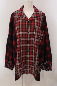 Candy Stripper / CHECK COMBINED シャツ 2 レッド O-25-05-15-092-PU-BL-YM-ZY