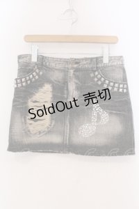 Candy Stripper / DESTOROY DENIM スカート  グレー O-25-05-15-094-PU-SK-YM-OS