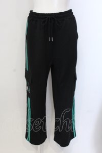 NieR Clothing / 4POCKET SIDE LINE SWEATPANTS【シエルFACE】パンツ  ブラック×グリーン O-25-05-17-004-PU-PA-IG-ZT184