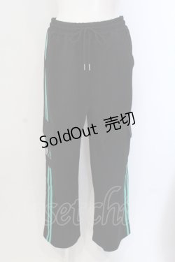 画像1: NieR Clothing / 4POCKET SIDE LINE SWEATPANTS【シエルFACE】パンツ  ブラック×グリーン O-25-05-17-004-PU-PA-IG-ZT184