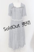 axes femme / シャンブレーロングワンピース M サックス O-25-05-17-037-AX-OP-OW-OS