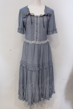 画像1: axes femme / シャンブレーロングワンピース M サックス O-25-05-17-037-AX-OP-OW-OS