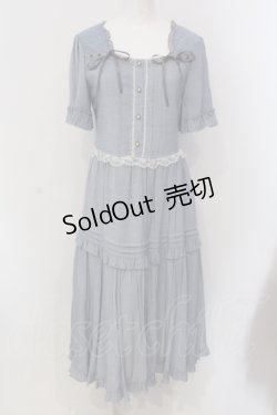 画像1: axes femme / シャンブレーロングワンピース M サックス O-25-05-17-037-AX-OP-OW-OS