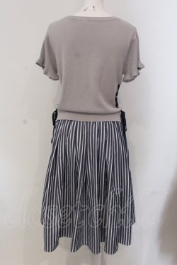 画像2: axes femme / ニット切り替えサイドあみ下げワンピース M アオ×グレー O-25-05-17-038-AX-OP-OW-OS