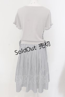 画像2: axes femme / ニット切り替えサイドあみ下げワンピース M アオ×グレー O-25-05-17-038-AX-OP-OW-OS