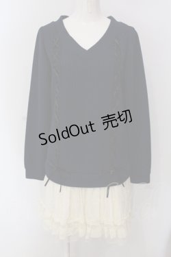 画像1: axes femme / 異素材ドッキングチュニック M ネイビー×キナリ O-25-05-17-039-AX-TO-OW-OS