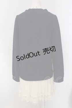 画像2: axes femme / 異素材ドッキングチュニック M ネイビー×キナリ O-25-05-17-039-AX-TO-OW-OS