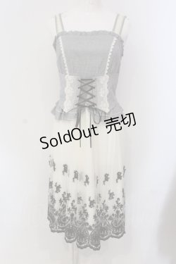 画像1: axes femme / 異素材組み合わせワンピース M グレー×キナリ O-25-05-17-042-AX-OP-OW-OS