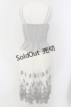 画像3: axes femme / 異素材組み合わせワンピース M グレー×キナリ O-25-05-17-042-AX-OP-OW-OS