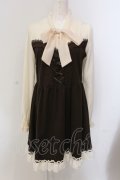 axes femme / ドッキングボータイワンピース M キナリ×ブラウン O-25-05-17-045-AX-OP-OW-OS