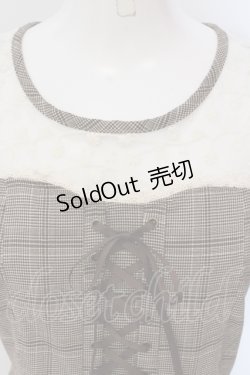 画像2: axes femme / グレンチェックビスチェワンピース M ブラウン O-25-05-17-046-AX-OP-OW-OS