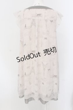 画像3: axes femme / ネコ×街柄チュニック M ブラウン O-25-05-17-047-AX-TO-OW-OS