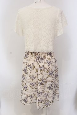 画像2: axes femme / フラワーptドッキングワンピース M キナリ O-25-05-17-048-AX-OP-OW-OS